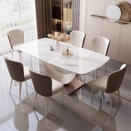Modern Dining Rooms Kitchen Table Rectangular Chairs Room Marble Reception Restaurant Bord Bwrdd Sedentary Luxury Furniture Home