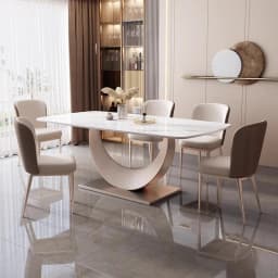 Modern Dining Rooms Kitchen Table Rectangular Chairs Room Marble Reception Restaurant Bord Bwrdd Sedentary Luxury Furniture Home
