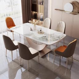 Modern Dining Rooms Kitchen Table Rectangular Chairs Room Marble Reception Restaurant Bord Bwrdd Sedentary Luxury Furniture Home