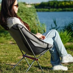 Portable Aluminum Alloy Moon Chair Outdoor Dining Camping Leisure Backrest Beach Camping Chair Foldable Handbag Fishing Chair