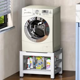 Universal Washing Machine Pedestal Stand with Storage Shelf Non-Slip Base for Top Load Heavy Duty Floor-standing Leveling Feet