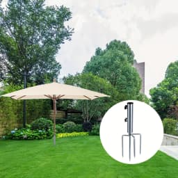 1pcs Umbrella Base 4 Pointed Tips Outdoor Umbrella Detachable Portable Sunshade Ground Anchor Pole Diameter Less Than 1.37 Inch