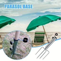1pcs Umbrella Base 4 Pointed Tips Outdoor Umbrella Detachable Portable Sunshade Ground Anchor Pole Diameter Less Than 1.37 Inch
