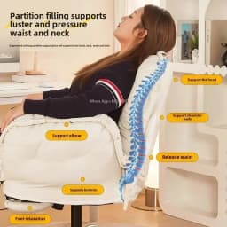 Furniture Computer Chair Comfortable Sedentary Home Lazy Sofa Chair Desk Office Backrest Reclining Bedroom E-sports, Live B