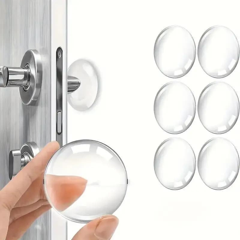 6/12/24pcs Door Knob Wall Shield Clear Soft Silicone Handle Bumper Mute Stickers Protector Muffler Pad Protective Plug