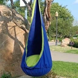 Swing Seat - Indoor/Outdoor Hanging Hammock Chair with Inflatable Pillow & Pocket - Hanging Hammock Chair with Inflatable Pillow