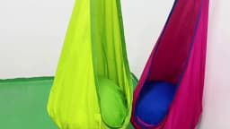 Swing Seat - Indoor/Outdoor Hanging Hammock Chair with Inflatable Pillow & Pocket - Hanging Hammock Chair with Inflatable Pillow