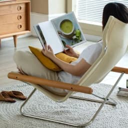 Japanese Simple Canvas Sofa Chaise Longue Japanese Balcony Household Lazy Outdoor Leisure Beach Chair Folding Chair