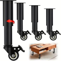 4pcs Metal Extendable Furniture Legs with Casters, Table Legs,with Heavy-Duty Replacement for Cabinets, Sofas, Desks, Dressers