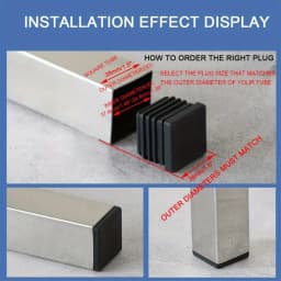 45*45MM Square Steel Moulds Protective Cover Head Foot Sheath Square Plastic Plug Foot Tube Stool