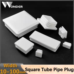 White Square Tube Pipe Plug Rectangle Plastic Blanking End Cap table Leg Feet Inserts Plugs Dust Cover13x13mm-100x100mm