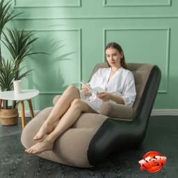 1Pc Inflatable Lazy Sofa Home Leisure Fashion Comfortable Inflatable Air Sleeping Bed Indoor Collapsible Bed Leisure Sofa