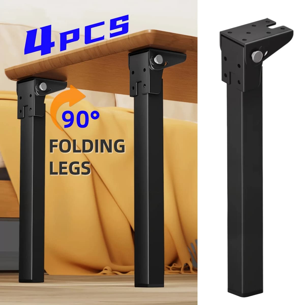4 PCS heavy-duty metal folding table legs - a multifunctional replacement accessory suitable for laptops, coffee tables