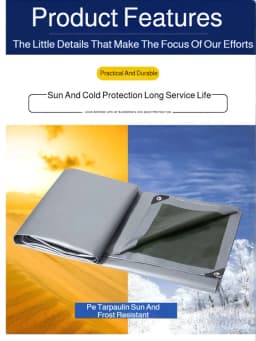 Thickened Waterproof PE Tarp Wear-resistant Rainproof Sun Shade Cloth Outdoor UV Resistant Tarpaulin for Garden Camping Tent