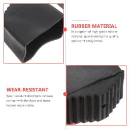 2 Pcs Ladder Feet Rubber Covers Non-slip Foot Pads 2x4cm Black Protective Caps for Metal Stairs Thick Wear-resistant