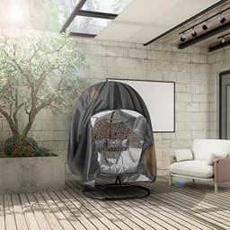 Egg Chair Cover Furniture Protector  Waterproof with Zipper Against Rain Rust Durable Anti-UV Windproof Hanging Swing for Garden