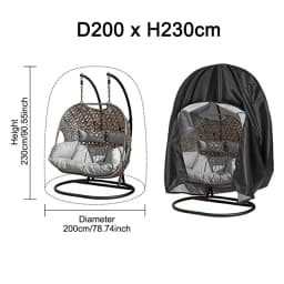 Egg Chair Cover Furniture Protector  Waterproof with Zipper Against Rain Rust Durable Anti-UV Windproof Hanging Swing for Garden