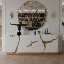 Luxury design black and gold brass rectangular storage wooden living room modern sideboard