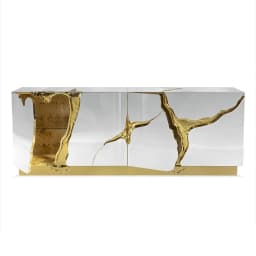 Luxury design black and gold brass rectangular storage wooden living room modern sideboard