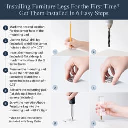 Acrylic Furniture Legs - Mid Century Legs Set of 4 For Couch, Sofa, Chair, Table,Dresser, Bed, Cabinet,Load 600KG