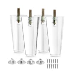 Acrylic Furniture Legs - Mid Century Legs Set of 4 For Couch, Sofa, Chair, Table,Dresser, Bed, Cabinet,Load 600KG