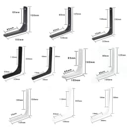 Steel Shelf Support Bracket Black/White Color Adjustable Wall Mounted Heavy Support Bench Table Bracket Triangle Angle Bracket