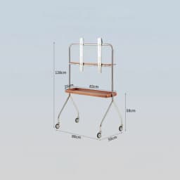 Stainless Steel TV Stand Home Small Household TV Bracket Movable Scandinavian Retro Floor Living Room Monitor TV Shelf