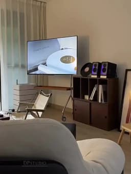 Stainless Steel TV Stand Home Small Household TV Bracket Movable Scandinavian Retro Floor Living Room Monitor TV Shelf