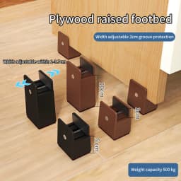 2PCS Adjustable Furniture Chair Feet Riser with Screw Clamp 2 4 Inch Height Heavy Duty Sofa Tables Bed Furniture Risers Square
