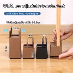 2PCS Adjustable Furniture Chair Feet Riser with Screw Clamp 2 4 Inch Height Heavy Duty Sofa Tables Bed Furniture Risers Square