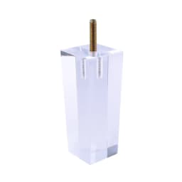 1Pcs 4inch Acrylic Furniture Legs Square Transparent Sofa Legs Replacement for Home Chairs Bed Drawers Coffee Table with Screws