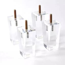 1Pcs 4inch Acrylic Furniture Legs Square Transparent Sofa Legs Replacement for Home Chairs Bed Drawers Coffee Table with Screws