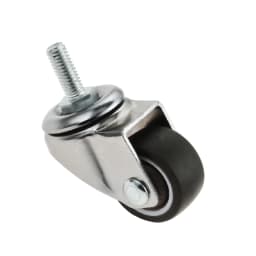4pcs M6 Threaded Stem Casters Tiny Swivel Wheels without/with Brakes Soft Rubber TPE Sliding Wheel 241b/11kg Loading Table Chair