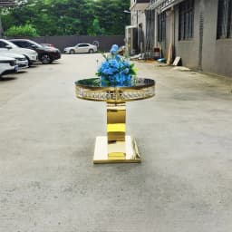 Customized Stainless Steel Creative Double Crystal Cake Table Display Stand Hotel Banquet Household Dining Table and Chairs