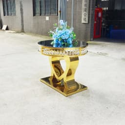 Customized Stainless Steel Creative Double Crystal Cake Table Display Stand Hotel Banquet Household Dining Table and Chairs