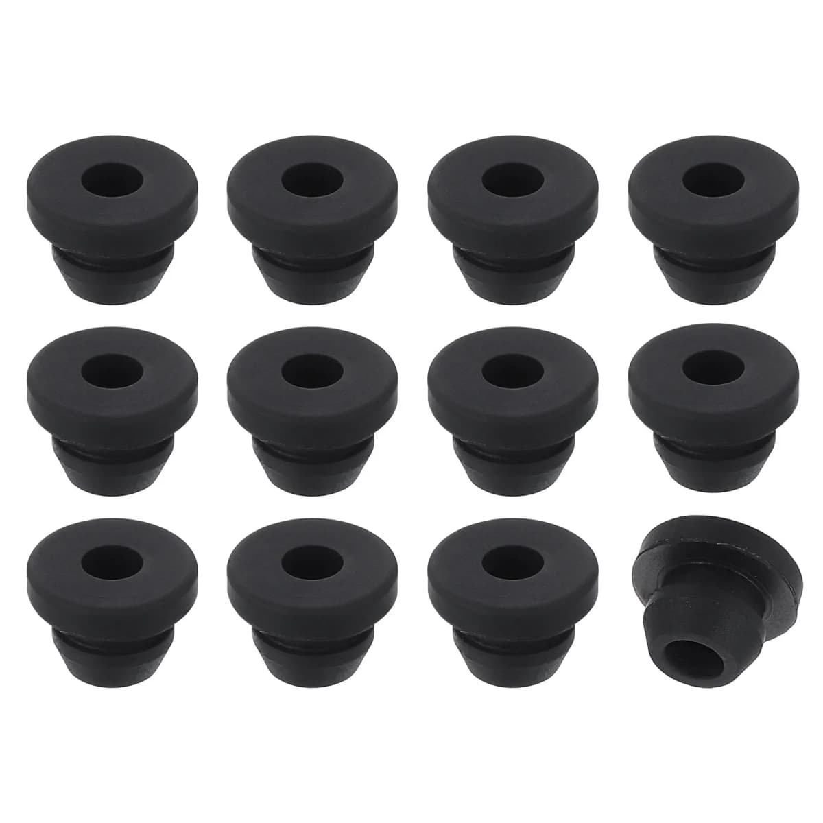 24Pcs Rubber Grommets ID 2-11mm Snap Firewall Hole Plug Anti-Scratch Hole Cover Plug for Electrical Box Cable Wiring Black