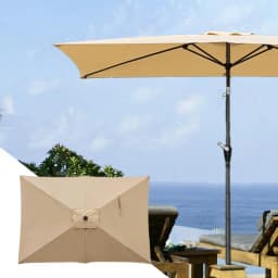 Outdoor Umbrella Replacement Canopy 6.6x10ft Patio Umbrella Replacement Canopy Heavy Duty Cantilever Parasol Top For Deck