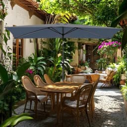 Outdoor Umbrella Replacement Canopy 6.6x10ft Patio Umbrella Replacement Canopy Heavy Duty Cantilever Parasol Top For Deck