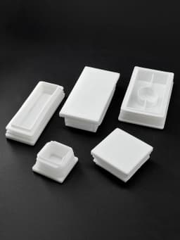 5/10/20Pcs White Rectangle/Square Blanking End Cap Table Leg Foot Pad Steel Pipe Insert Plug 13/15/16/19/20/25/30/32/35mm~200mm