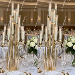 wedding table candlestick holder sliver Gold Metal CandleHolder Stand Table backdrop stick Centerpieces