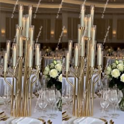 wedding table candlestick holder sliver Gold Metal CandleHolder Stand Table backdrop stick Centerpieces