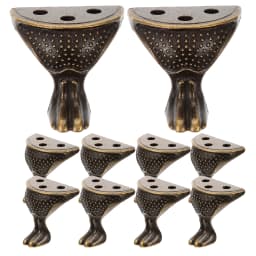 10 Pcs Zinc Alloy Furniture Feet Legs for Decorative Box Base Metal Table Chair Replacement Short Bronze Hardware