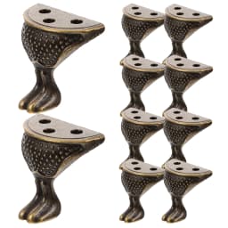 10 Pcs Zinc Alloy Furniture Feet Legs for Decorative Box Base Metal Table Chair Replacement Short Bronze Hardware