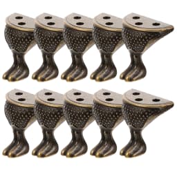 10 Pcs Zinc Alloy Furniture Feet Legs for Decorative Box Base Metal Table Chair Replacement Short Bronze Hardware
