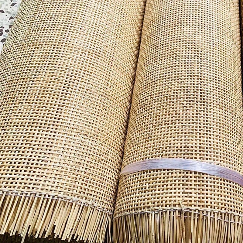 Natural Rattan Indonesian Cane Webbing Roll Material for Furniture Decoration Hollow Lattice Weaving Mat Chair Cabinet Repair