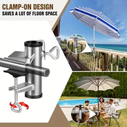 1pcs Outdoor Terrace Umbrella Clip Deck Bench Partner Frame Fixed Clip Railing Boat Pole Fence Wild Dining Table Fixed Fixture