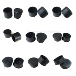 Round Black PVC Soft Rubber Pipe Sleeve Tube Cap Table Chair Foot Pad Protective Cover 6 8 10 12 14 16 19 20 22 25-120mm