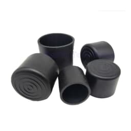 Round Black PVC Soft Rubber Pipe Sleeve Tube Cap Table Chair Foot Pad Protective Cover 6 8 10 12 14 16 19 20 22 25-120mm