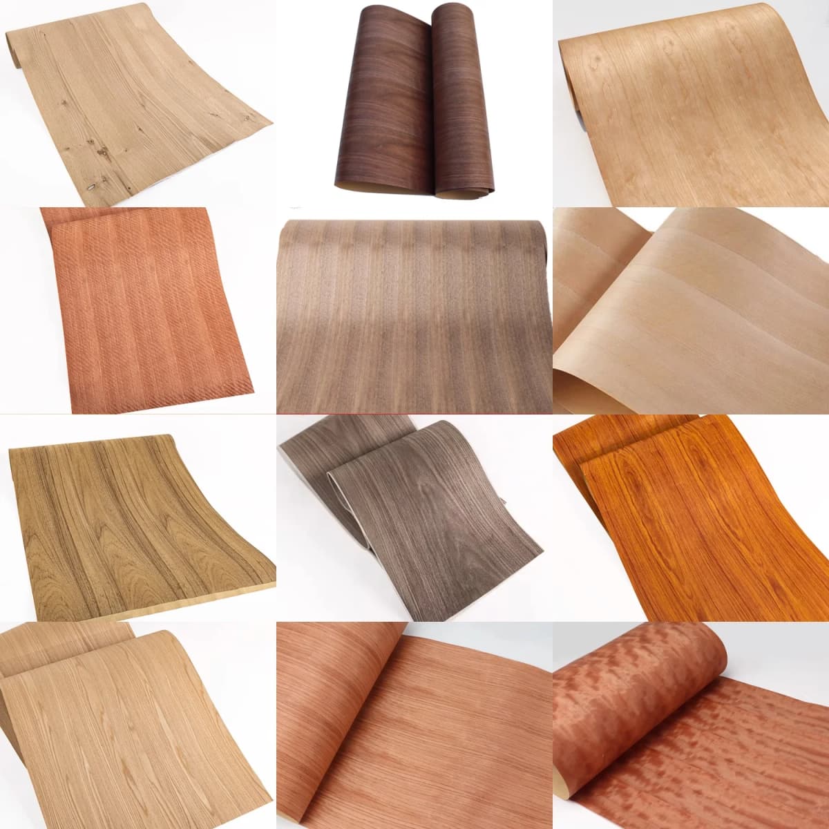 Natural Wood Veneer Furniture Wallboard Veneer Wood Black walnut Ash White oak Flower pear wood Thai teak  Width:580mm T0.25