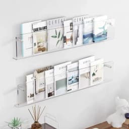 Acrylic Magazine Rack Wall Mount Literature Organizer Floating Bookshelves Italian Brochure Holder Pamphlet Stand Hang Display